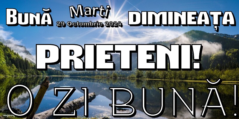 Bună dimineața prieteni! Marti 29 Octombrie 2024 O zi bună!