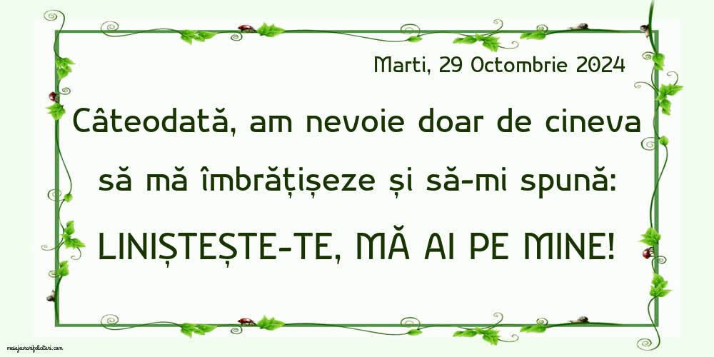 Liniștește-te, mă ai pe mine!