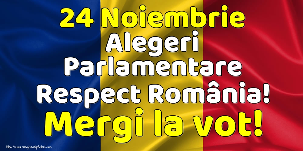 24 Noiembrie Alegeri Parlamentare Respect România! Mergi la vot!