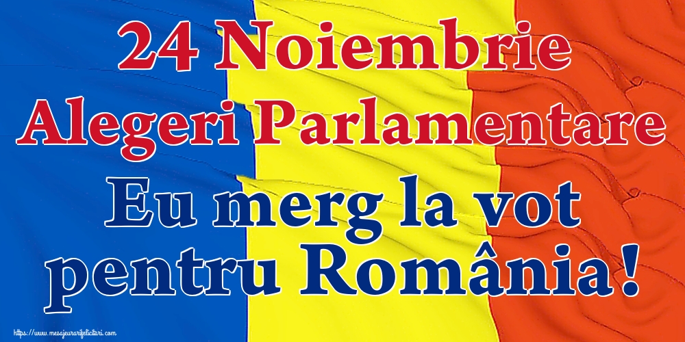 24 Noiembrie Alegeri Parlamentare Eu merg la vot pentru România!