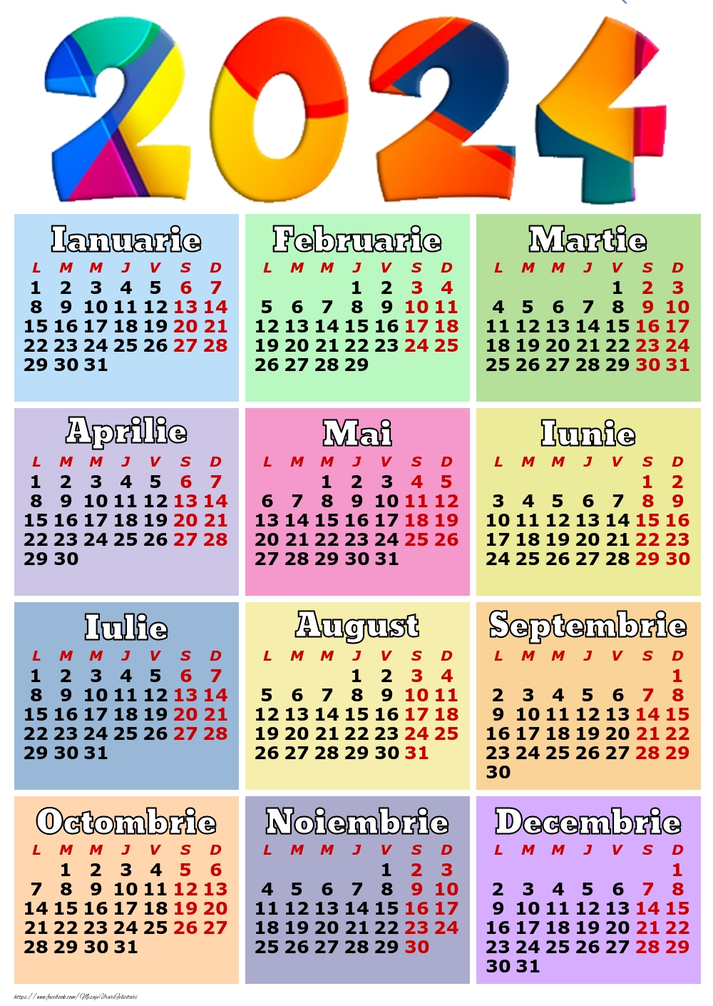 Calendar 2024 - Multicolor