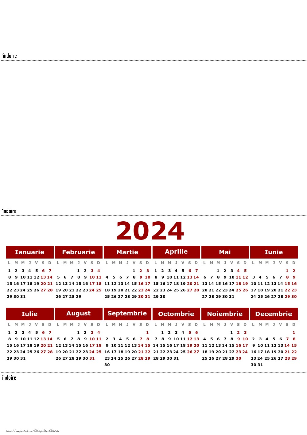 Imagini cu calendare - Calendar 2024 de birou - Model 0039 - mesajeurarifelicitari.com