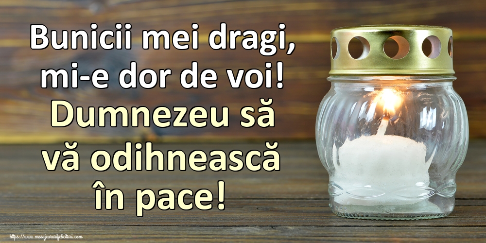 Bunicii mei dragi, mi-e dor de voi! Dumnezeu să vă odihnească în pace!