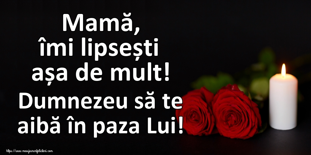 Comemorare - Mamă, îmi lipsești așa de mult! Dumnezeu să te aibă în paza Lui!