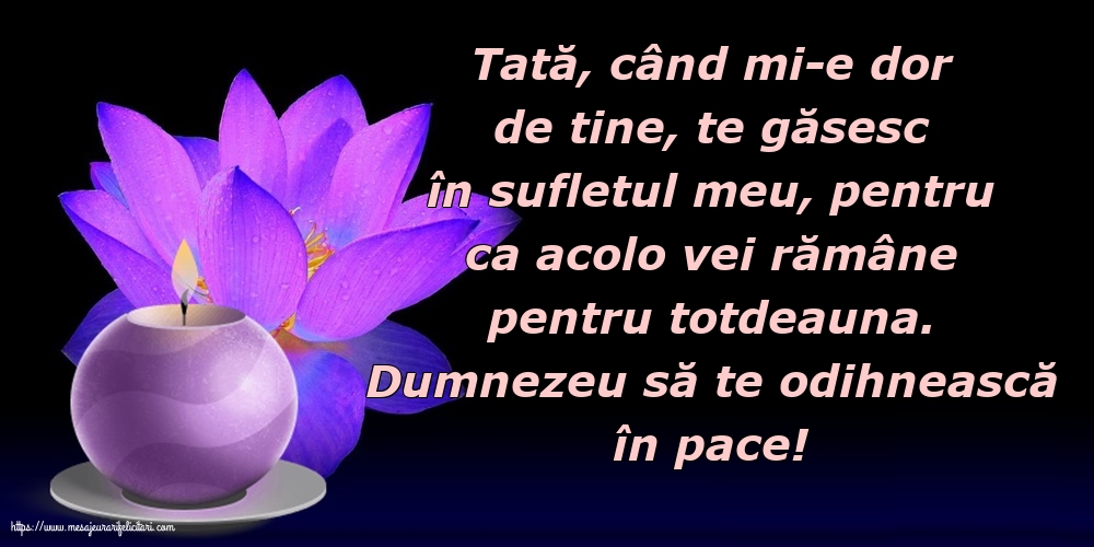 Comemorare Dumnezeu să te odihnească în pace!