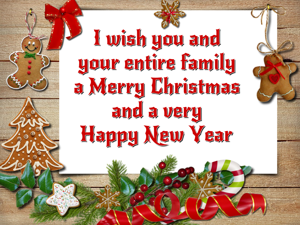 Felicitari de Craciun in Engleza - I wish you and your entire family a Merry Christmas and a very Happy New Year