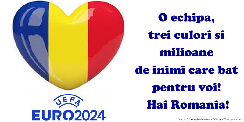 Euro 2024 O echipa, trei culori si milioane de inimi care bat pentru voi!  Hai Romania!