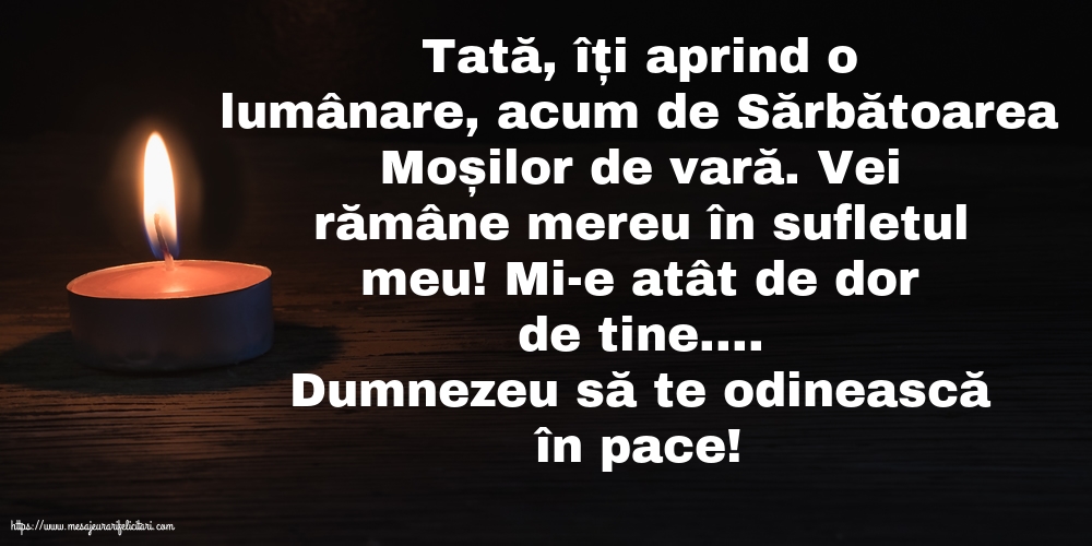 Moșii de vară Dumnezeu să te odinească în pace!