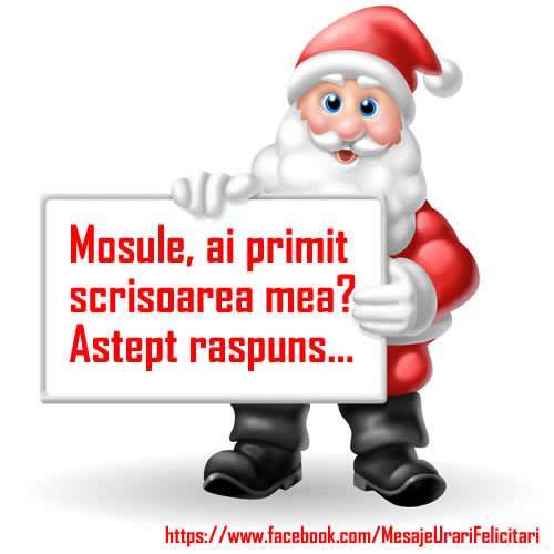 Mosule, ai primit scrisoare mea? Astept raspuns ...