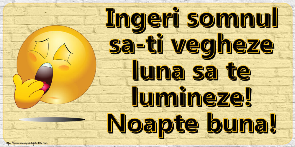 Noapte buna Ingeri somnul sa-ti vegheze luna sa te lumineze! Noapte buna!