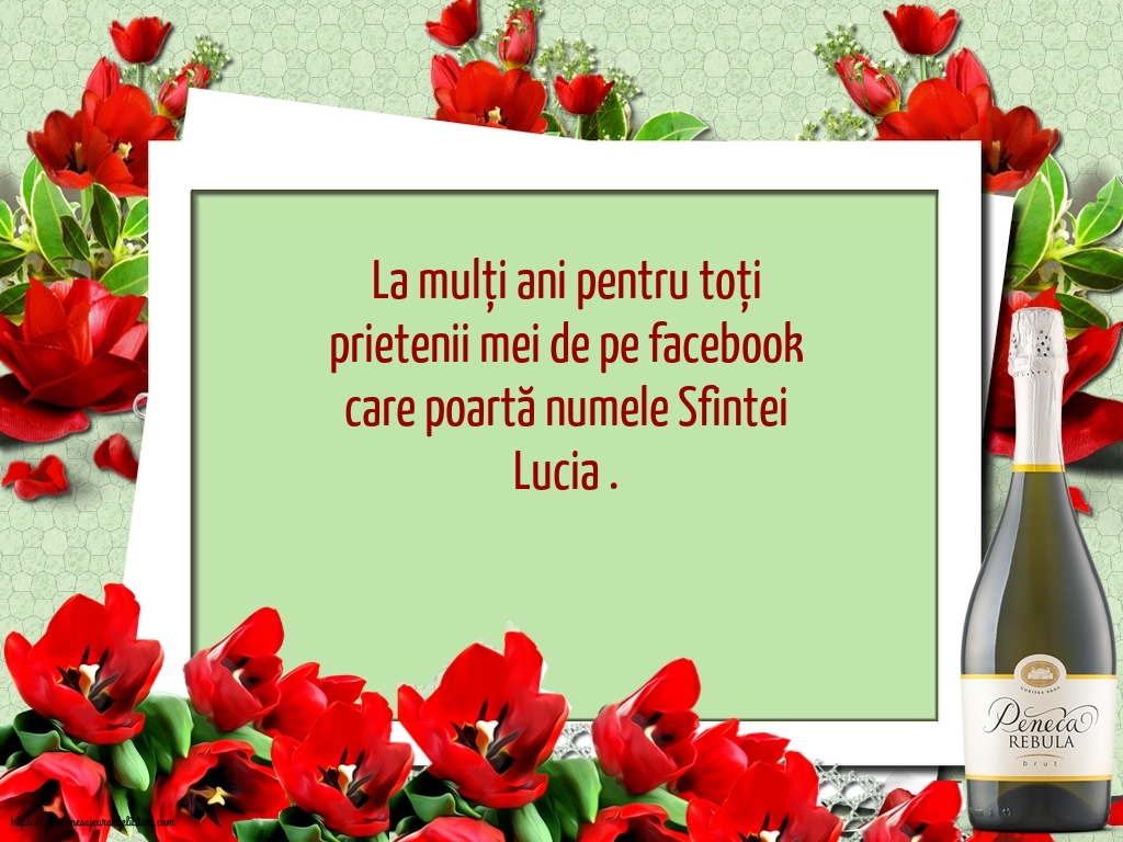 Felicitari de Sfanta Lucia - La mulți ani pentru toți prietenii mei de pe facebook - mesajeurarifelicitari.com