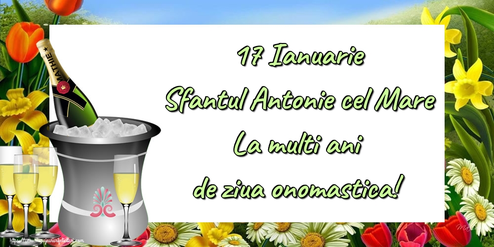 Felicitari de Sfantul Antonie cel Mare - 17 Ianuarie Sfantul Antonie cel Mare La multi ani de ziua onomastica! - mesajeurarifelicitari.com