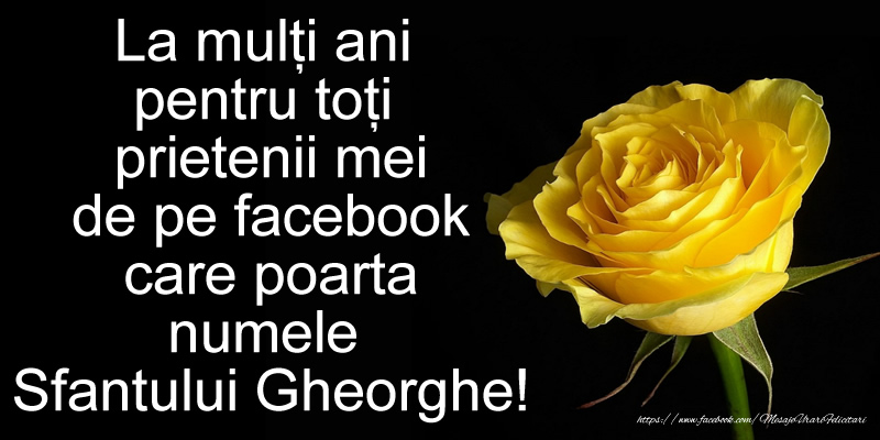 Sfantul Gheorghe La multi ani pentru toti prietenii mei de pe facebook care poarta numele Sfantului Gheorghe!