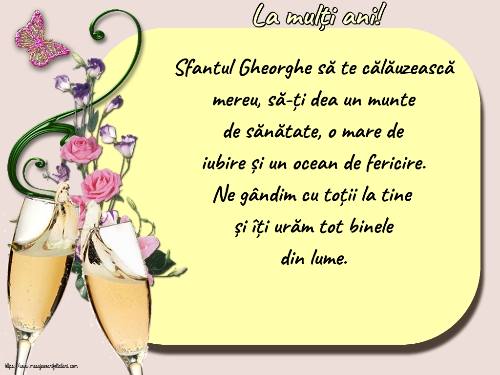 Felicitari de Sfântul Gheorghe - La mulți ani! - mesajeurarifelicitari.com