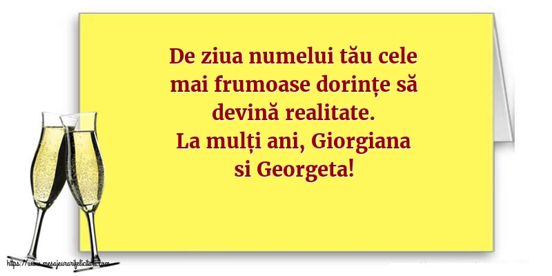 Felicitari de Sfântul Gheorghe - La mulți ani, Giorgiana si Georgeta! - mesajeurarifelicitari.com