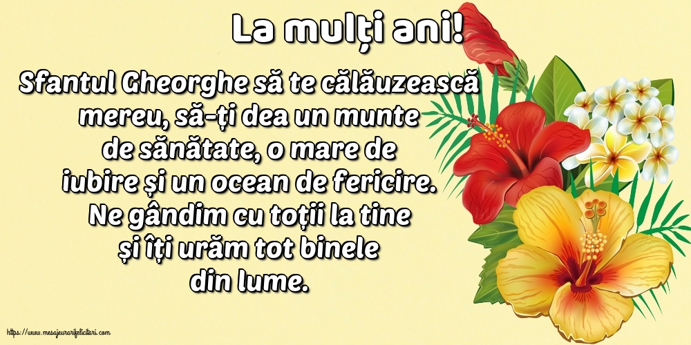 Felicitari de Sfântul Gheorghe - La mulți ani! - mesajeurarifelicitari.com