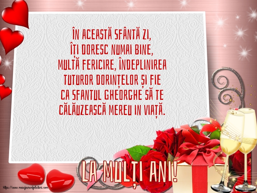 Felicitari de Sfântul Gheorghe - La mulți ani! - mesajeurarifelicitari.com