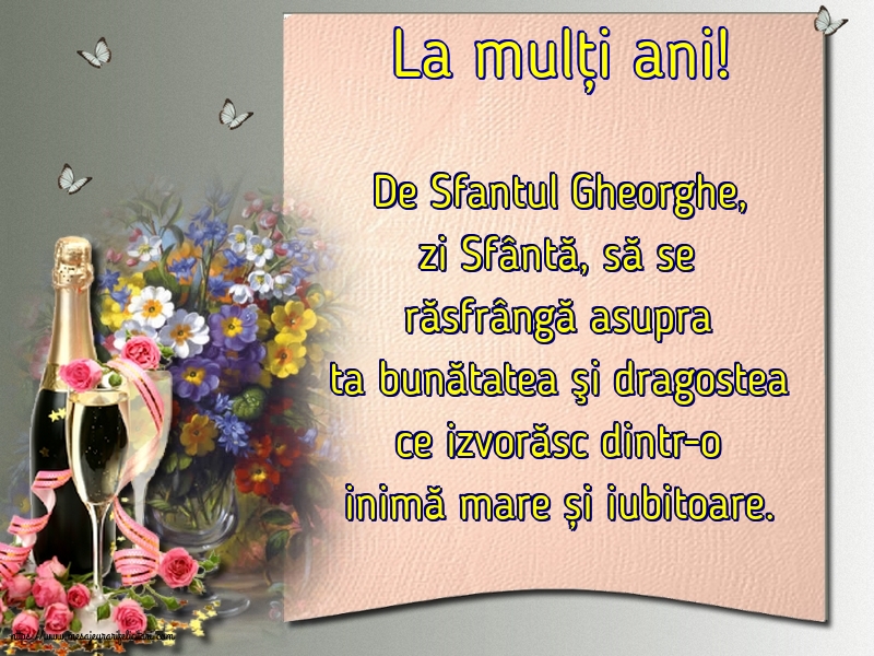 Felicitari de Sfântul Gheorghe - La mulți ani! - mesajeurarifelicitari.com