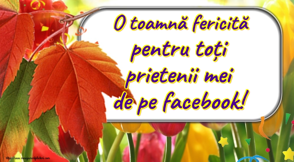 Toamnă O toamnă fericită pentru toți prietenii mei de pe facebook!
