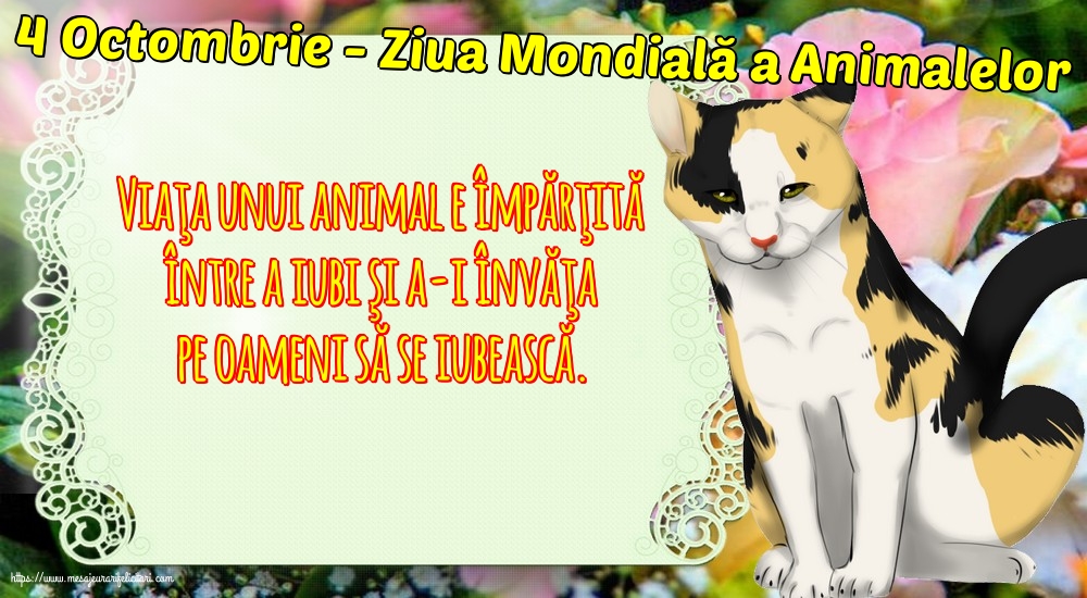 4 Octombrie - Ziua Mondială a Animalelor