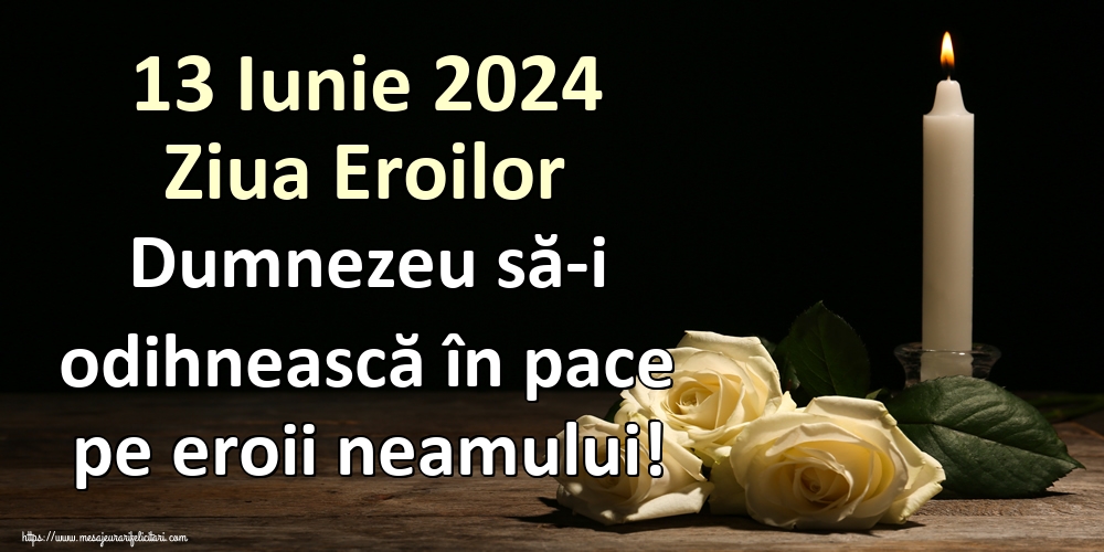 13 Iunie 2024 Ziua Eroilor Dumnezeu să-i odihnească în pace pe eroii neamului!