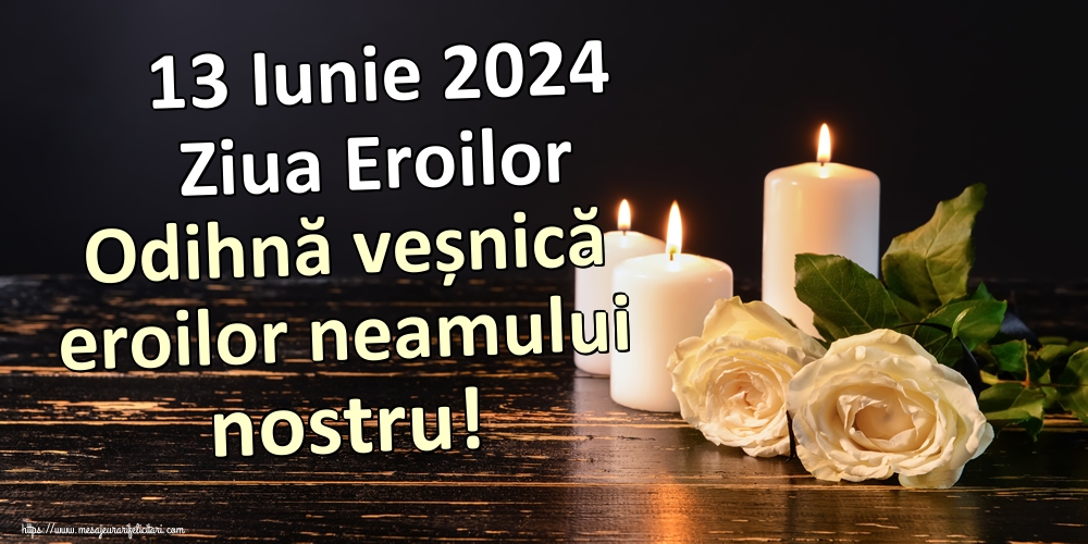 13 Iunie 2024 Ziua Eroilor Odihnă veșnică eroilor neamului nostru!