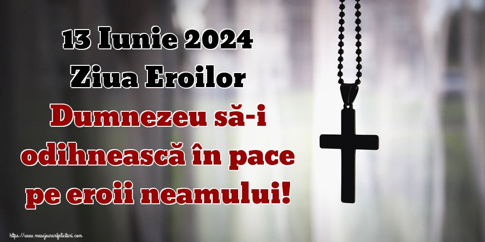 13 Iunie 2024 Ziua Eroilor Dumnezeu să-i odihnească în pace pe eroii neamului!