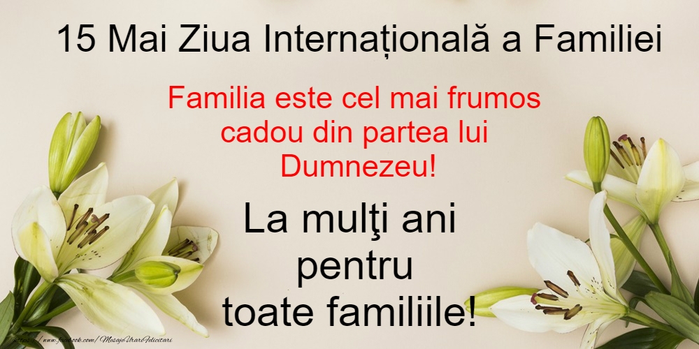 Ziua Familiei 15 Mai - Ziua Internațională a Familiei