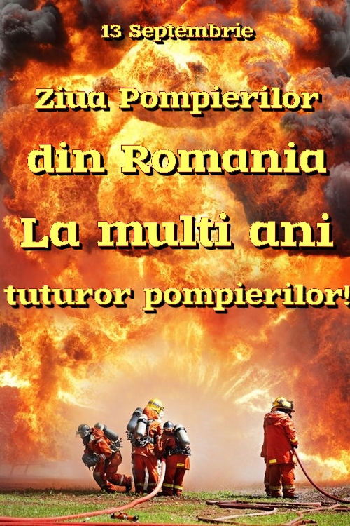 13 Septembrie Ziua Pompierilor din Romania La multi ani tuturor pompierilor! ~ pictura cu o floare