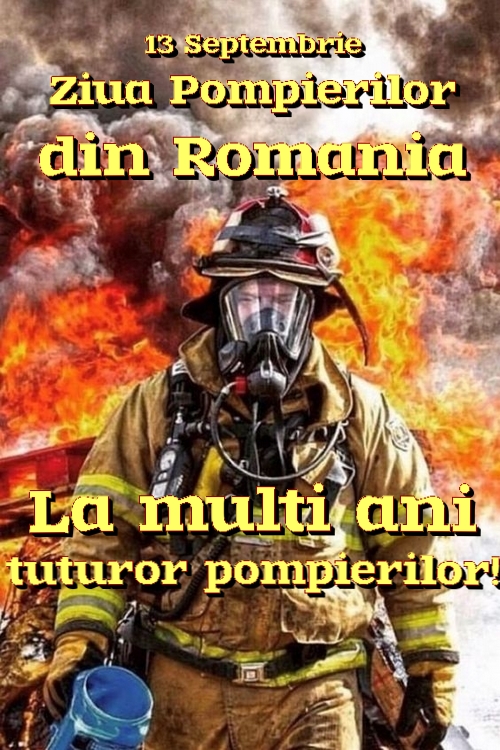 13 Septembrie Ziua Pompierilor din Romania La multi ani tuturor pompierilor! ~ pictura cu o floare