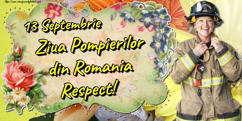 13 Septembrie Ziua Pompierilor din Romania Respect!