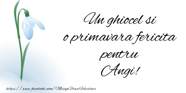  Felicitari de 1 Martie - Ghiocei | Un ghiocel si o primavara fericita pentru Angi!