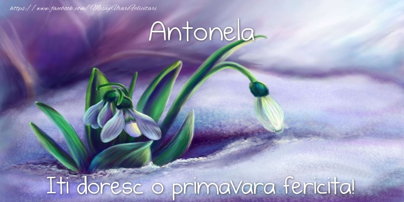  Felicitari de 1 Martie - Ghiocei | Antonela iti doresc o primavara fericita!