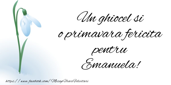  Felicitari de 1 Martie - Ghiocei | Un ghiocel si o primavara fericita pentru Emanuela!