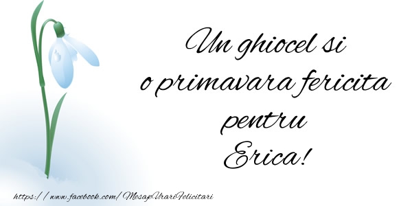  Felicitari de 1 Martie - Ghiocei | Un ghiocel si o primavara fericita pentru Erica!
