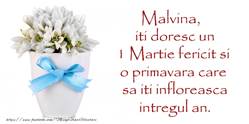  Felicitari de 1 Martie - Ghiocei | Malvina iti doresc un 1 Martie fericit si o primavara care sa iti infloreasca intregul an.