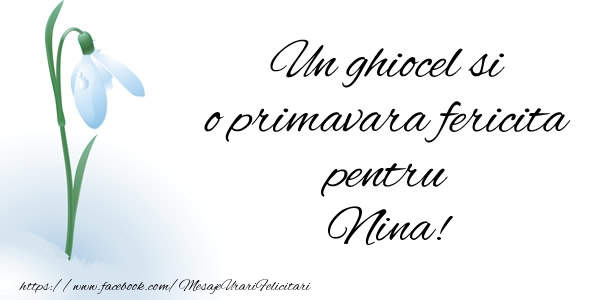  Felicitari de 1 Martie - Ghiocei | Un ghiocel si o primavara fericita pentru Nina!