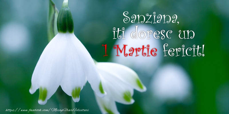 Felicitari de 1 Martie - Sanziana iti doresc un 1 Martie fericit!