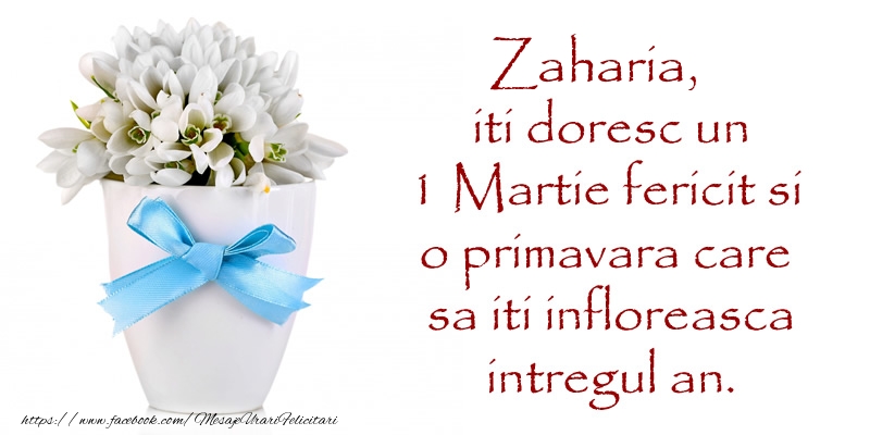  Felicitari de 1 Martie - Ghiocei | Zaharia iti doresc un 1 Martie fericit si o primavara care sa iti infloreasca intregul an.