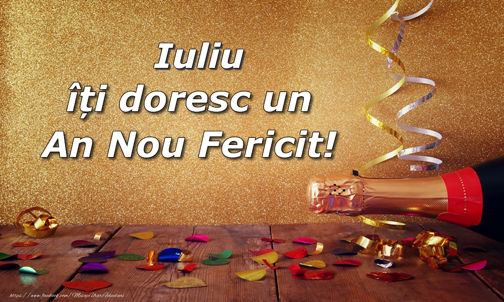  Felicitari de Anul Nou - Confetti & Sampanie | Iuliu îți doresc un An Nou Fericit!