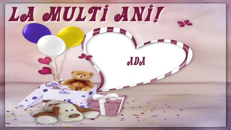  Felicitari pentru copii - Baloane & Ursuleti | La multi ani! Ada