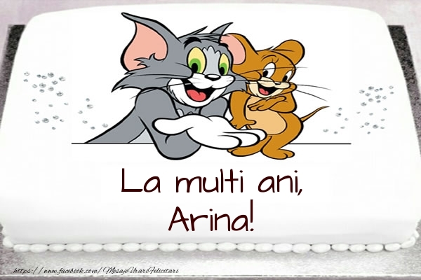 Felicitari pentru copii - Animație &  | Tort cu Tom si Jerry: La multi ani, Arina!