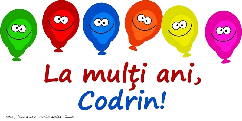  Felicitari pentru copii - Baloane | La mulți ani, Codrin!