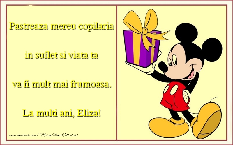  Felicitari pentru copii - Animație & Mickey Mouse | Pastreaza mereu copilaria in suflet si viata ta va fi mult mai frumoasa. Eliza