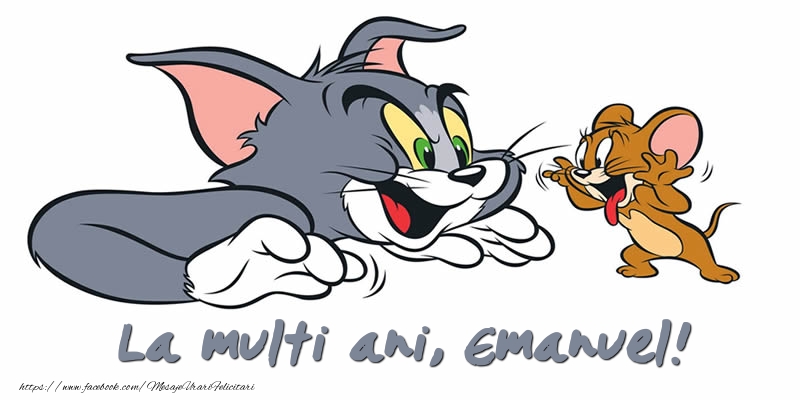  Felicitari pentru copii - Animație | Felicitare cu Tom si Jerry: La multi ani, Emanuel!