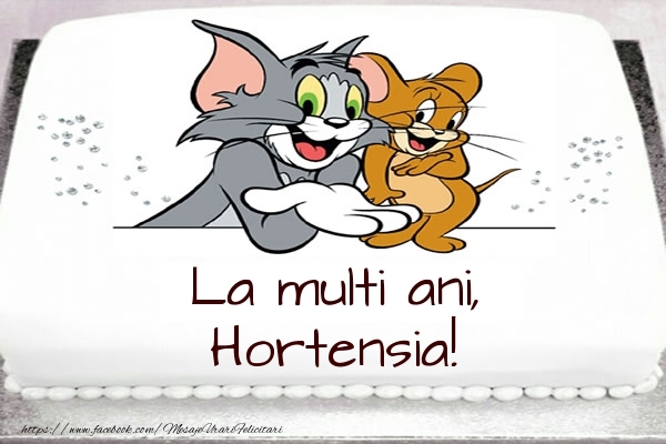 Felicitari pentru copii - Animație | Tort cu Tom si Jerry: La multi ani, Hortensia!