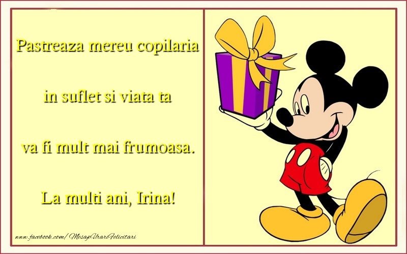  Felicitari pentru copii - Animație & Mickey Mouse | Pastreaza mereu copilaria in suflet si viata ta va fi mult mai frumoasa. Irina