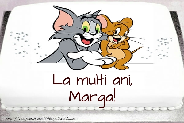  Felicitari pentru copii - Animație | Tort cu Tom si Jerry: La multi ani, Marga!