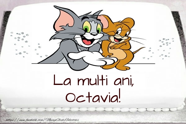  Felicitari pentru copii - Animație | Tort cu Tom si Jerry: La multi ani, Octavia!
