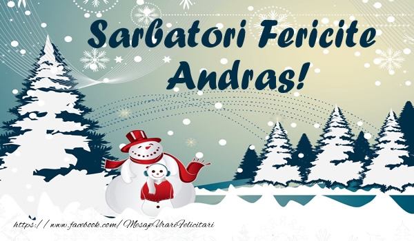  Felicitari de Craciun - ⛄ Brazi & Om De Zapada & Peisaje De Iarna | Sarbatori fericite Andras!